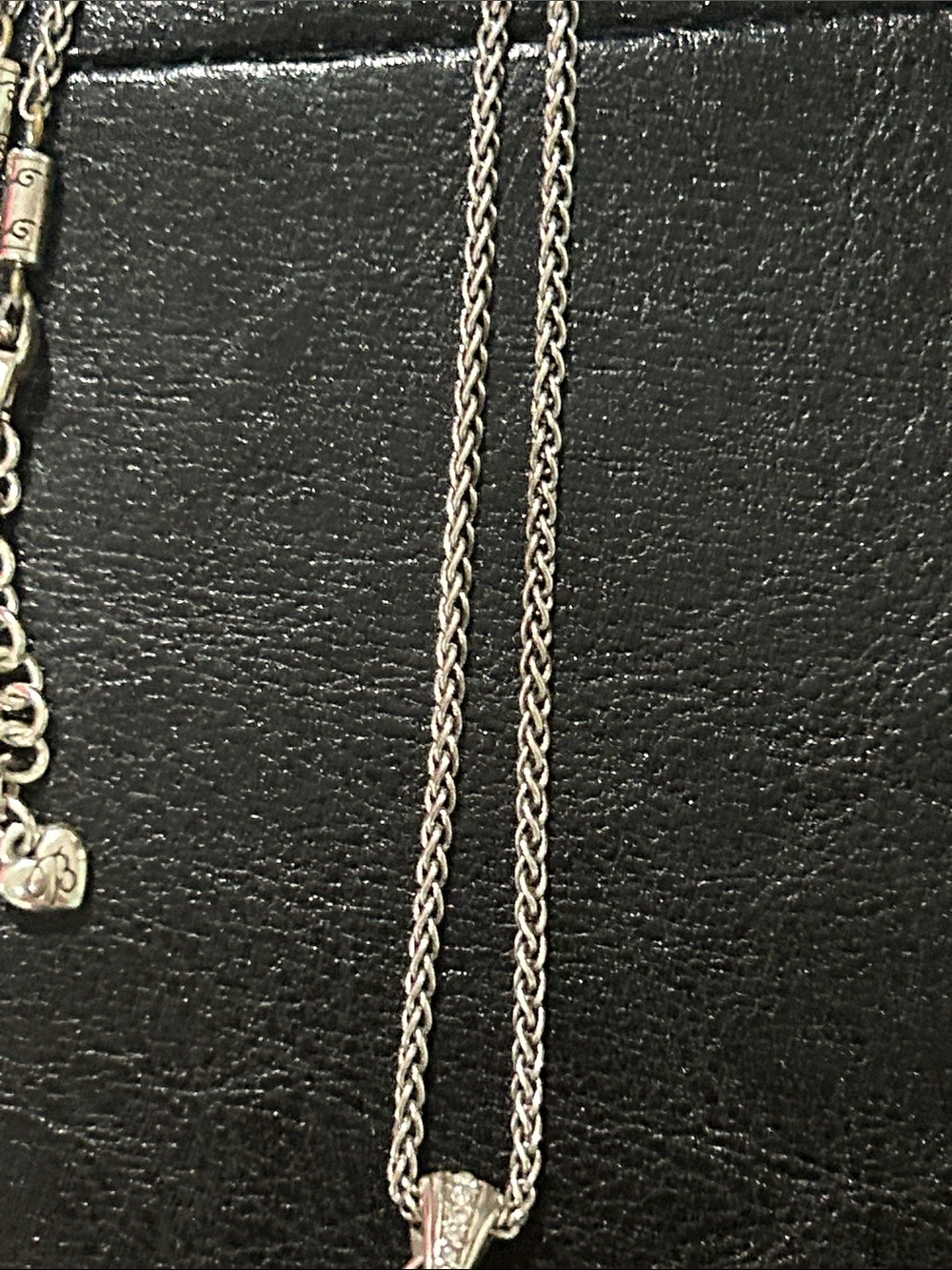 Brighton Silver Oval Filigree Pendant Necklace with Black Enamel Reversible gold - Picture 5 of 8